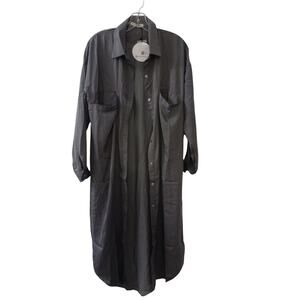 NEW Toby Heart Ginger Long Shirt Dress Sz S Khaki Green Boho Pockets Lagenlook